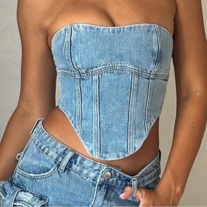 Denim corset with zipper size Medium
